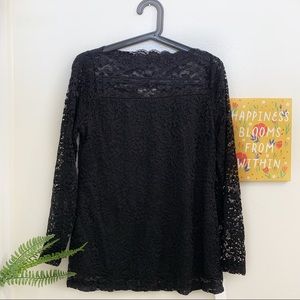Adiva | New Black Longsleeve Lace Blouse